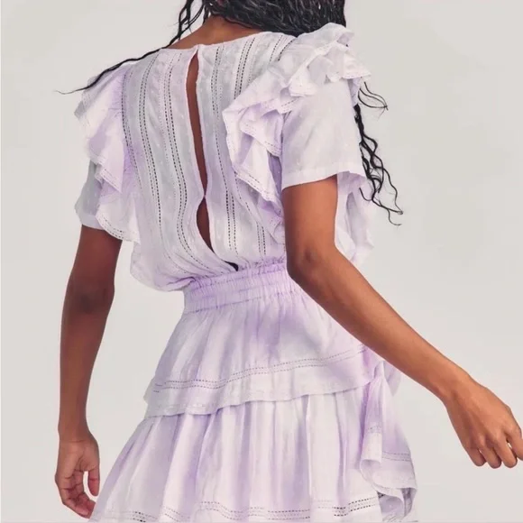 LoveShackFancy Lavender Purple Natasha Heritage Mini Dress - Picture 3 of 3